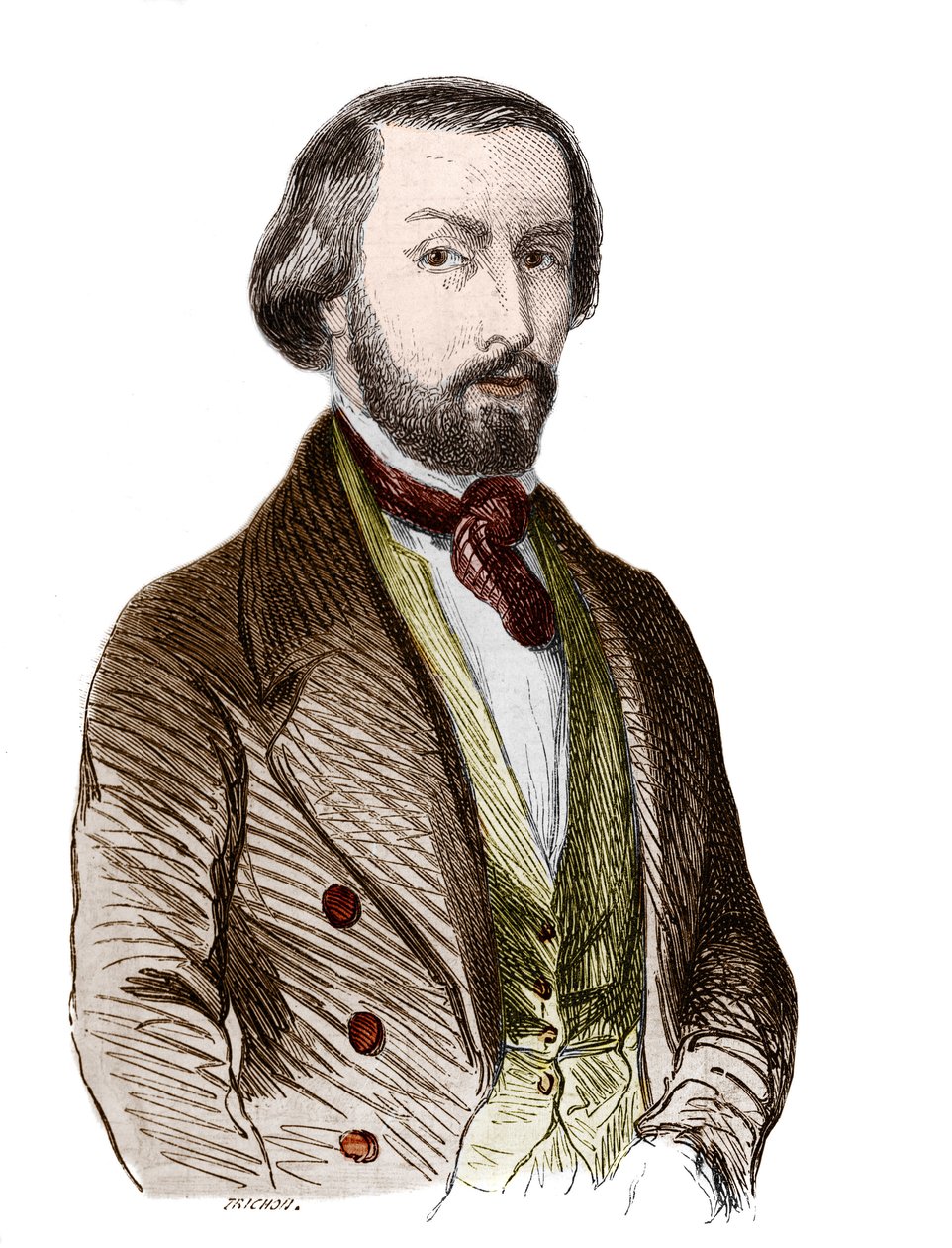Portræt af Alfred de Musset (1810-1857) fransk digter. af Unknown artist