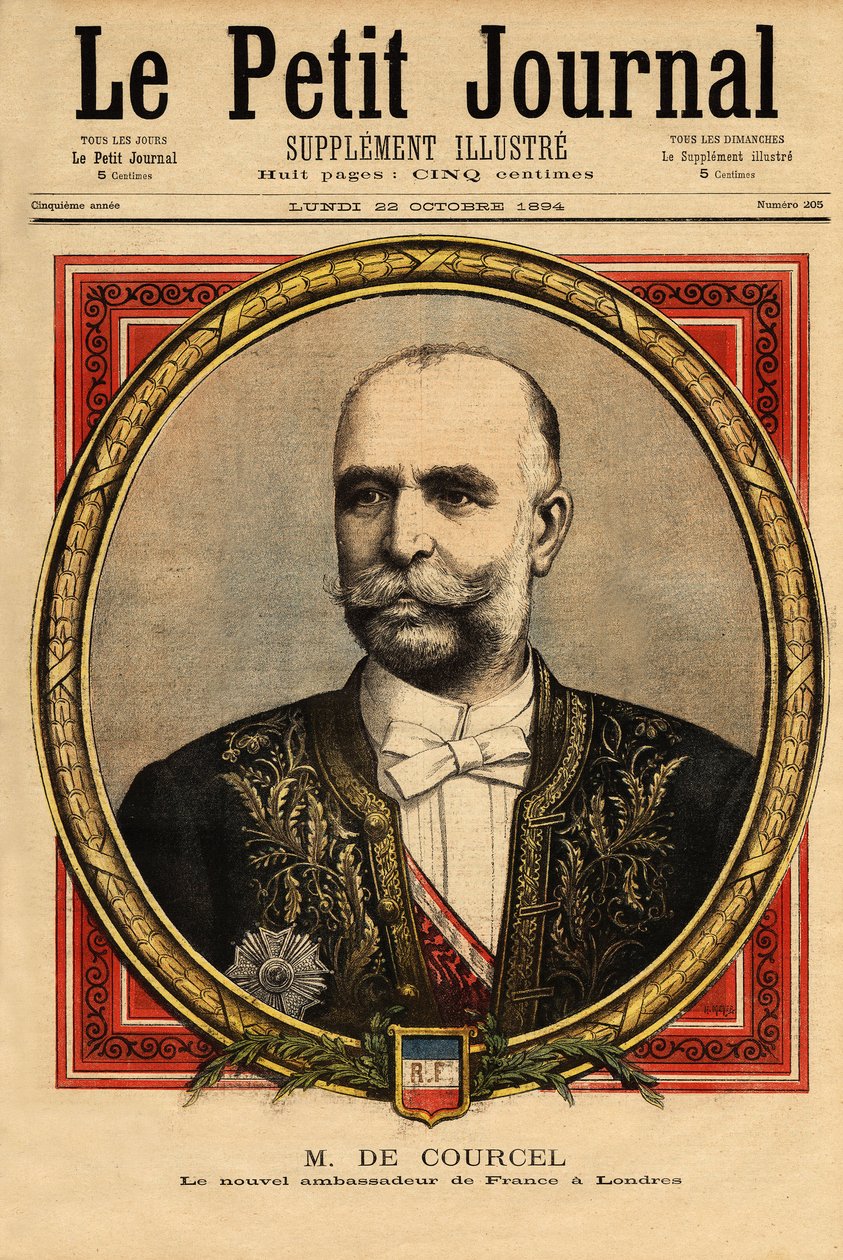 Portræt af Alphonse Chodron de Courcel (1835-1919), fransk politiker, diplomatisk karriere, i Tyskland (1881-1886) og Det Forenede Kongerige (1894-1898), formand for bestyrelsen for Paris Orleans jernbaner og medlem af moralakademiet og s af Unknown artist