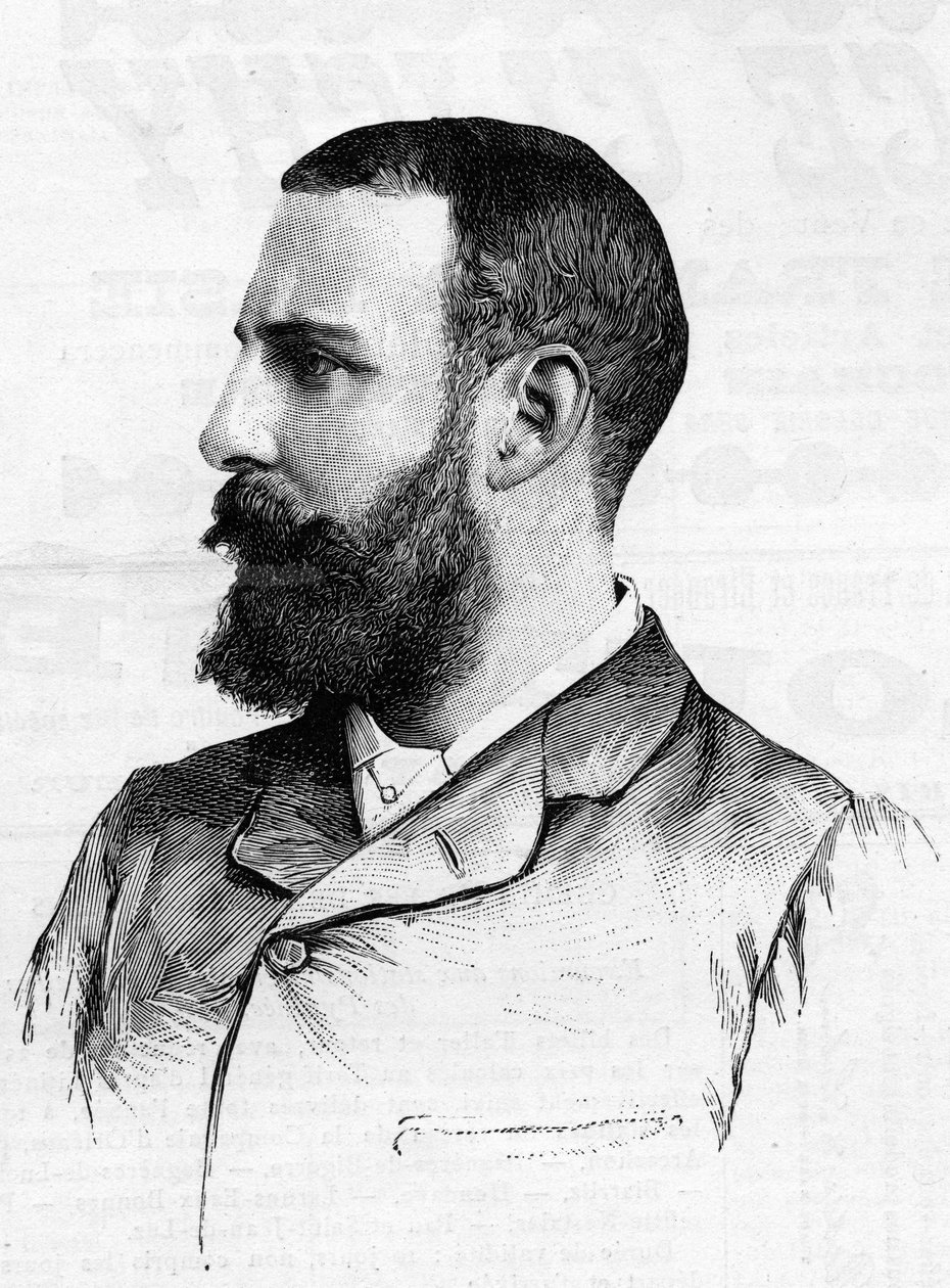 Portræt af den amerikanske forfatter Francis Marion Crawford (1854-1909) i 1887. af Unknown artist