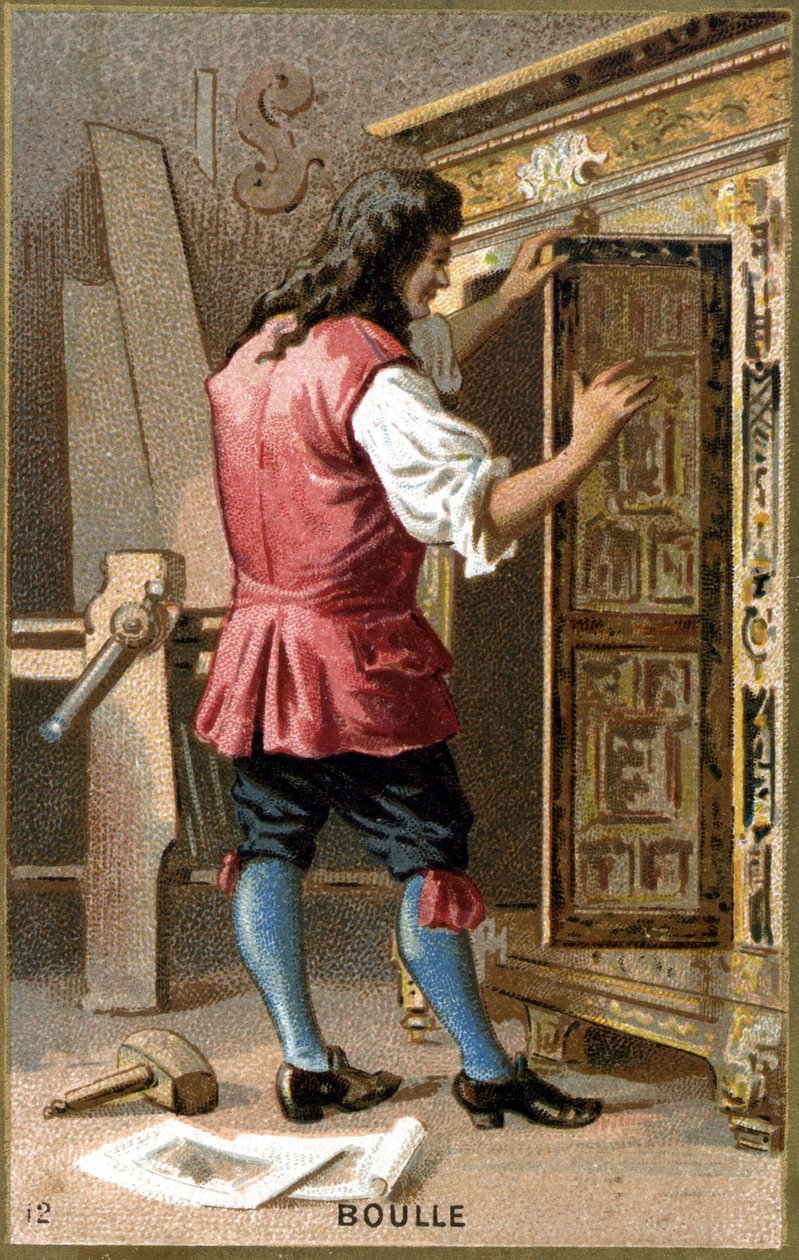 Portræt af André Charles Boulle (1642 - 1732) fransk møbelsnedker. Kromolitografi af det 19. århundrede. af Unknown artist