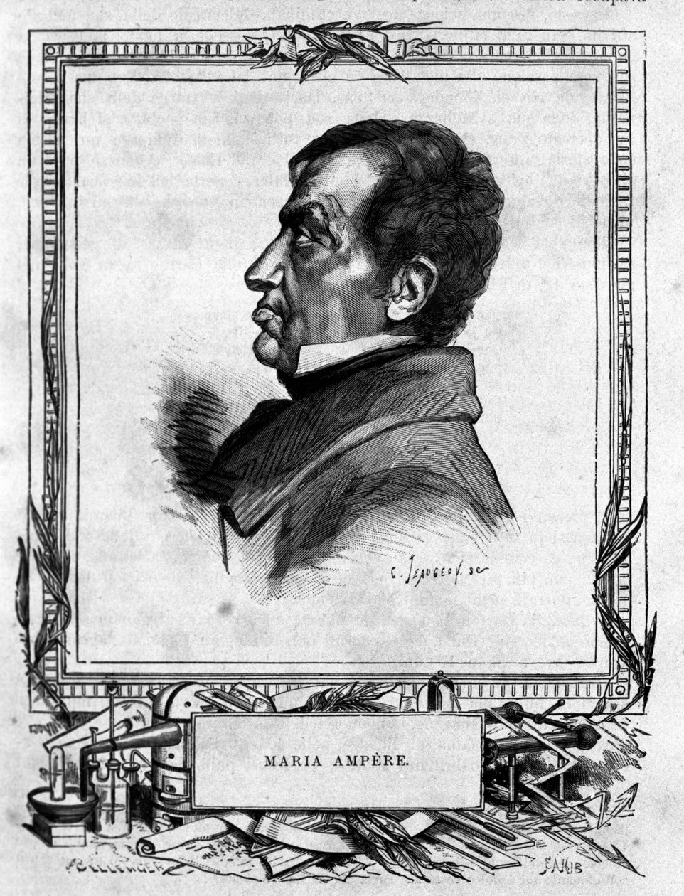 Portræt af Andre Marie Ampere (1775 - 1836) fransk fysiker. af Unknown artist
