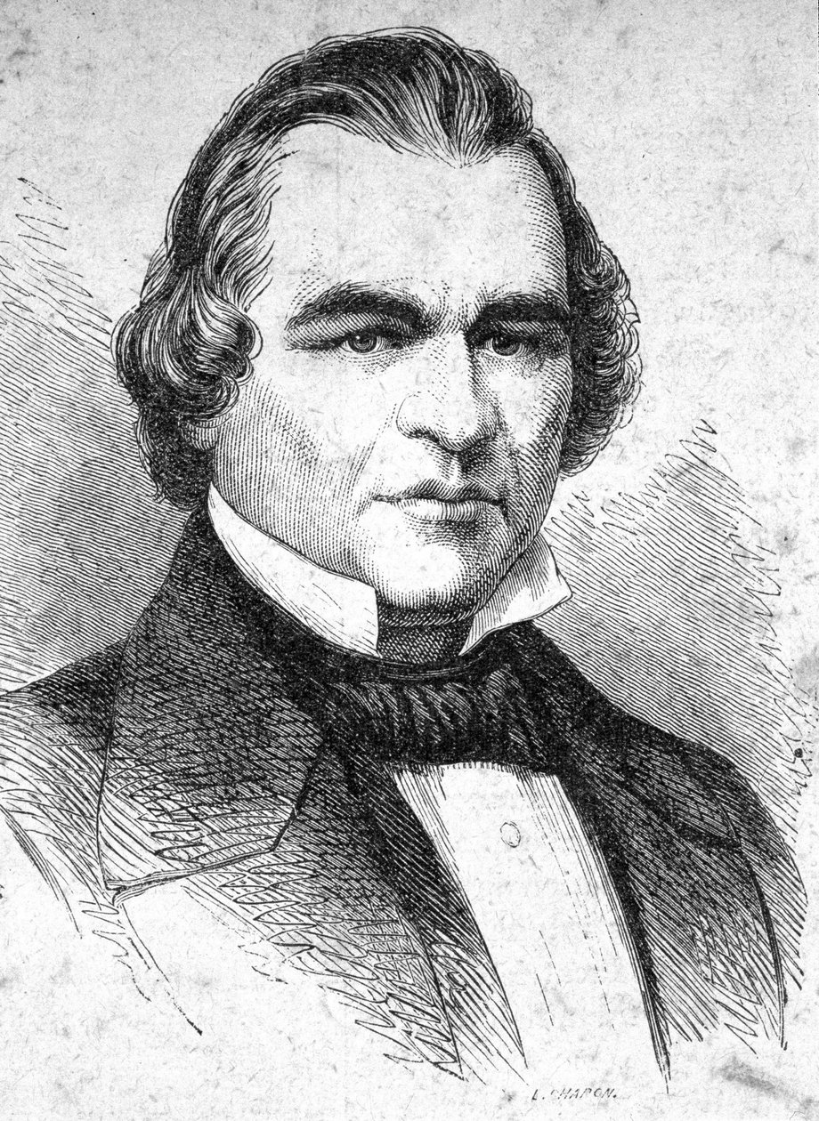 Portræt af Andrew Johnson (1808 - 1875) amerikansk statsmand - i "" The Contemporains"", n.d. slutningen af det 19. århundrede. af Unknown artist