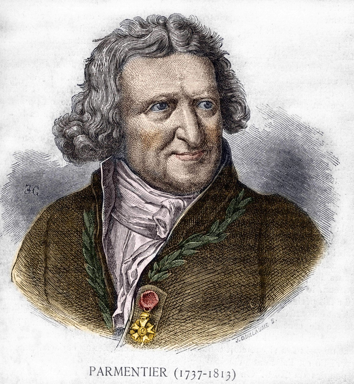 Portræt af Antoine Augustin Parmentier (1737 - 1813), fransk militærfarmaceut og agronom - i Les Contemporains, n.d. slutningen af det 19. århundrede. af Unknown artist