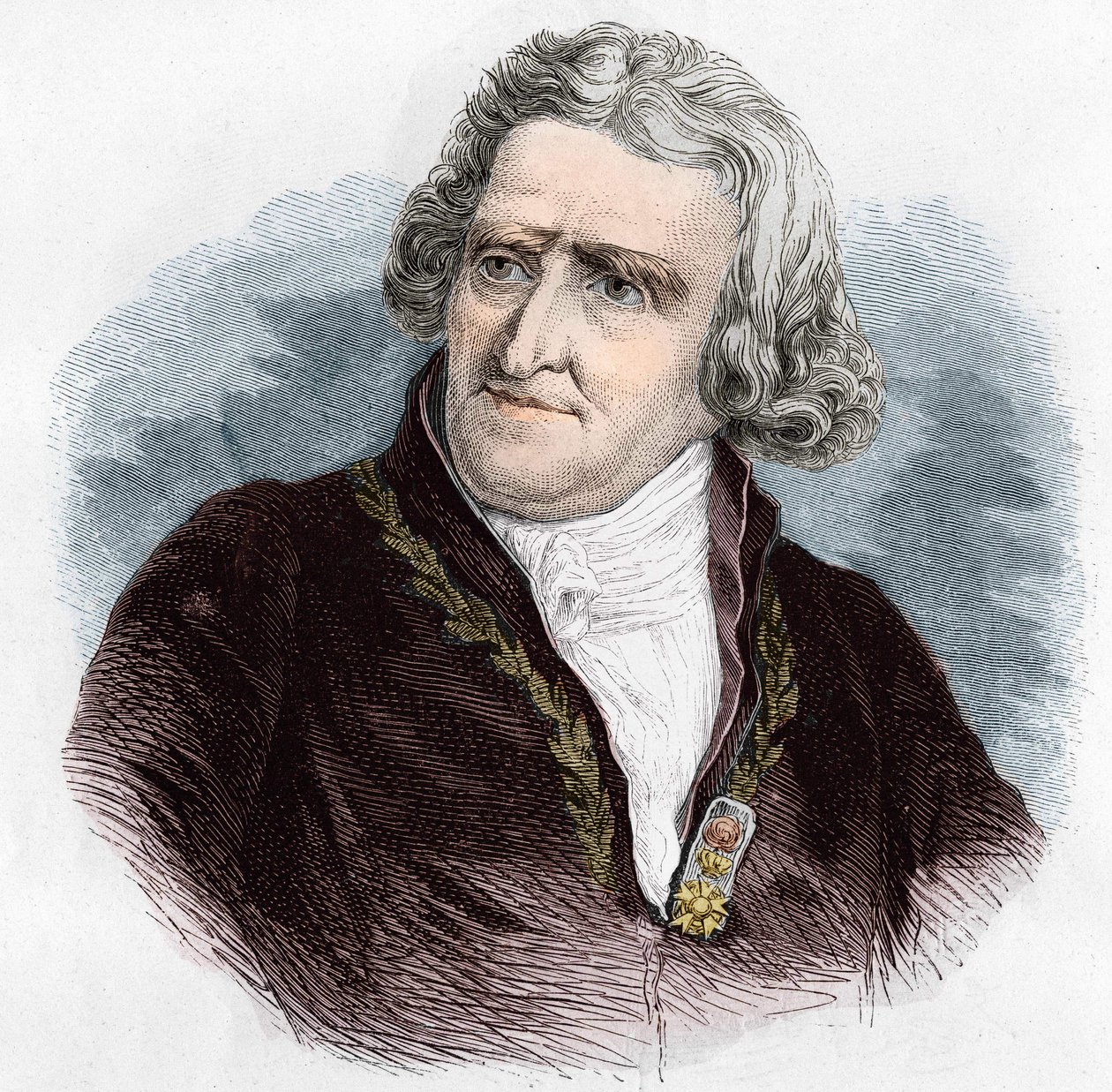 Portræt af Antoine Augustin Parmentier (1737 - 1813), fransk militærfarmaceut og agronom. Stik fra 1866. af Unknown artist