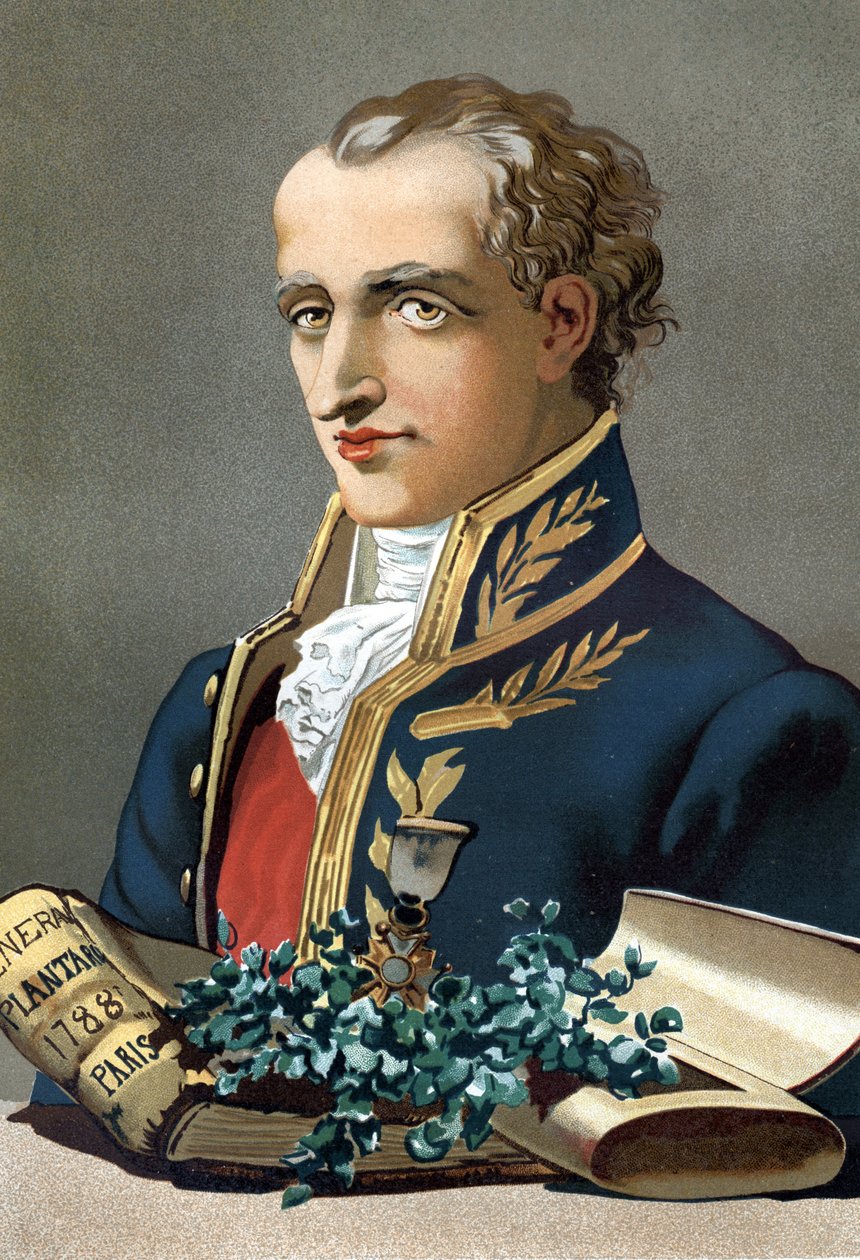 Portræt af Antoine Laurent de Jussieu (1748 til 1836). fransk botaniker. efter "La Ciencia y sus Hombres" af Louis Figuier. Barcelona 1881 af Unknown artist