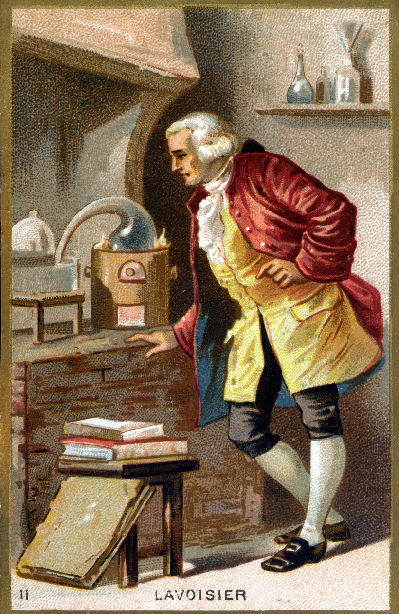 Portræt af Antoine Laurent de Lavoisier (1743 - 1794), fransk kemiker. Kromolitografi 1800-tallet. af Unknown artist