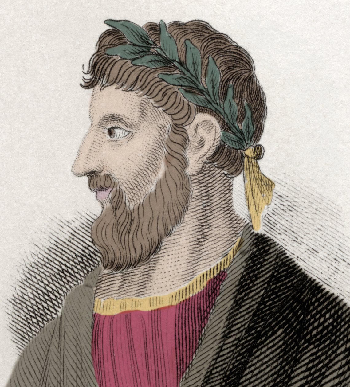 Portræt af Apollonios af Tyana (Apollonius) (16 ap. JC-98/98 ap. JC), græsk filosof. Indgravering af det 19. århundrede. af Unknown artist
