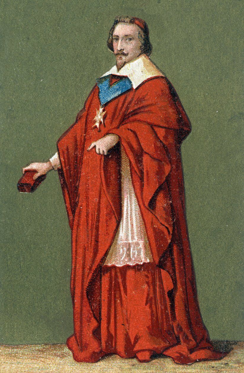 Portræt af Armand Jean Du Plessis, kardinal af Richelieu (1585 - 1642) af Unknown artist