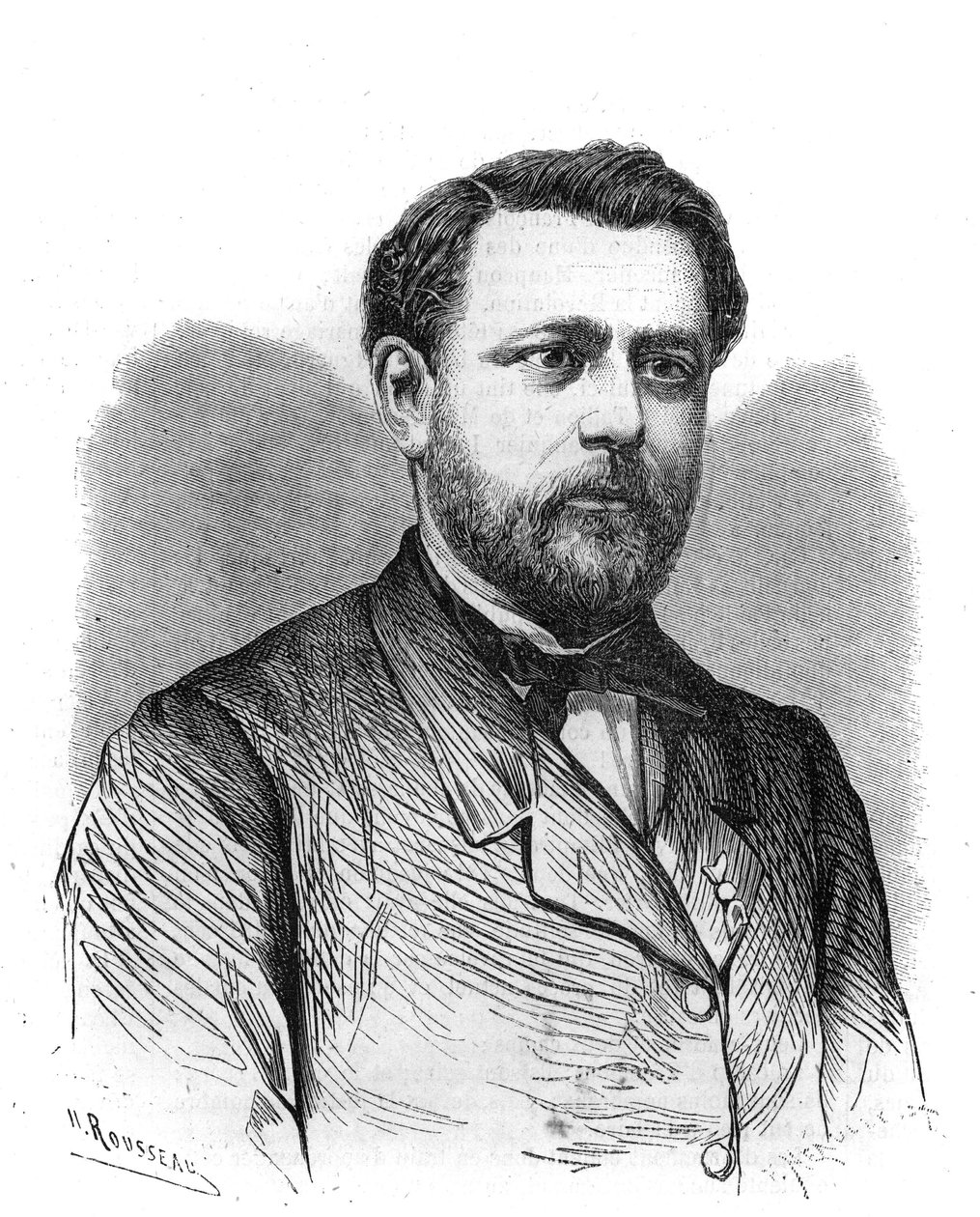 Portræt af Arthur Chervin (1850-1921), grundlægger og direktør for Institut des Begues i Paris. Indgravering i ""Det illustere univers"" af Unknown artist