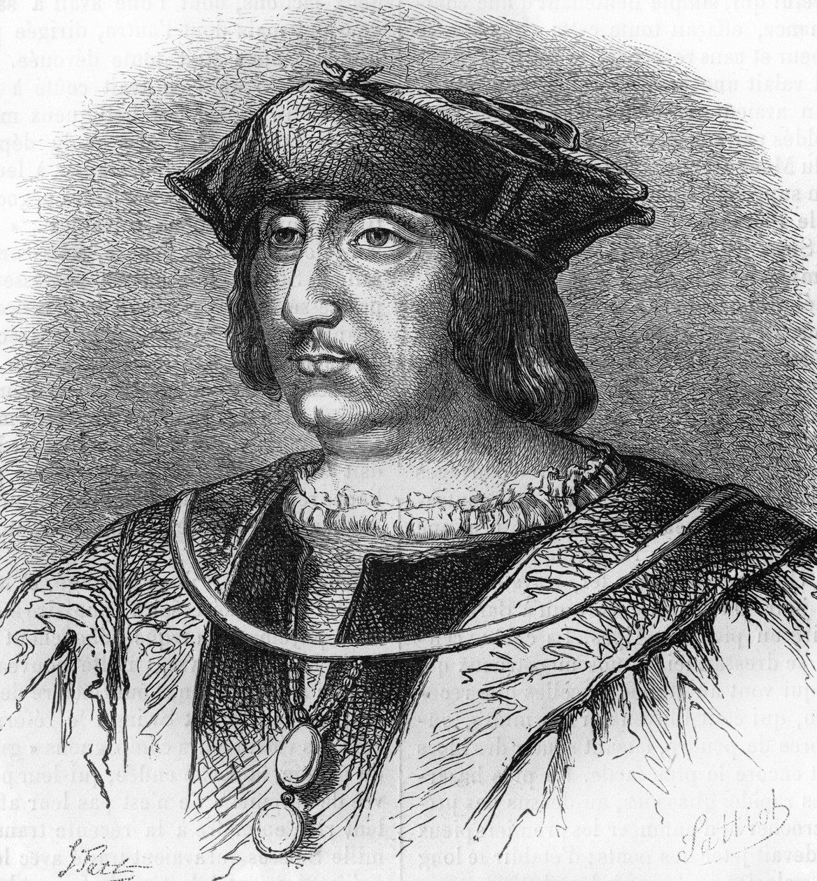 Portræt af Arthus de Gouffier (1475-1519), herre over Boissy, præceptor for kong Francois 1. Indgravering af det 19. århundrede. af Unknown artist