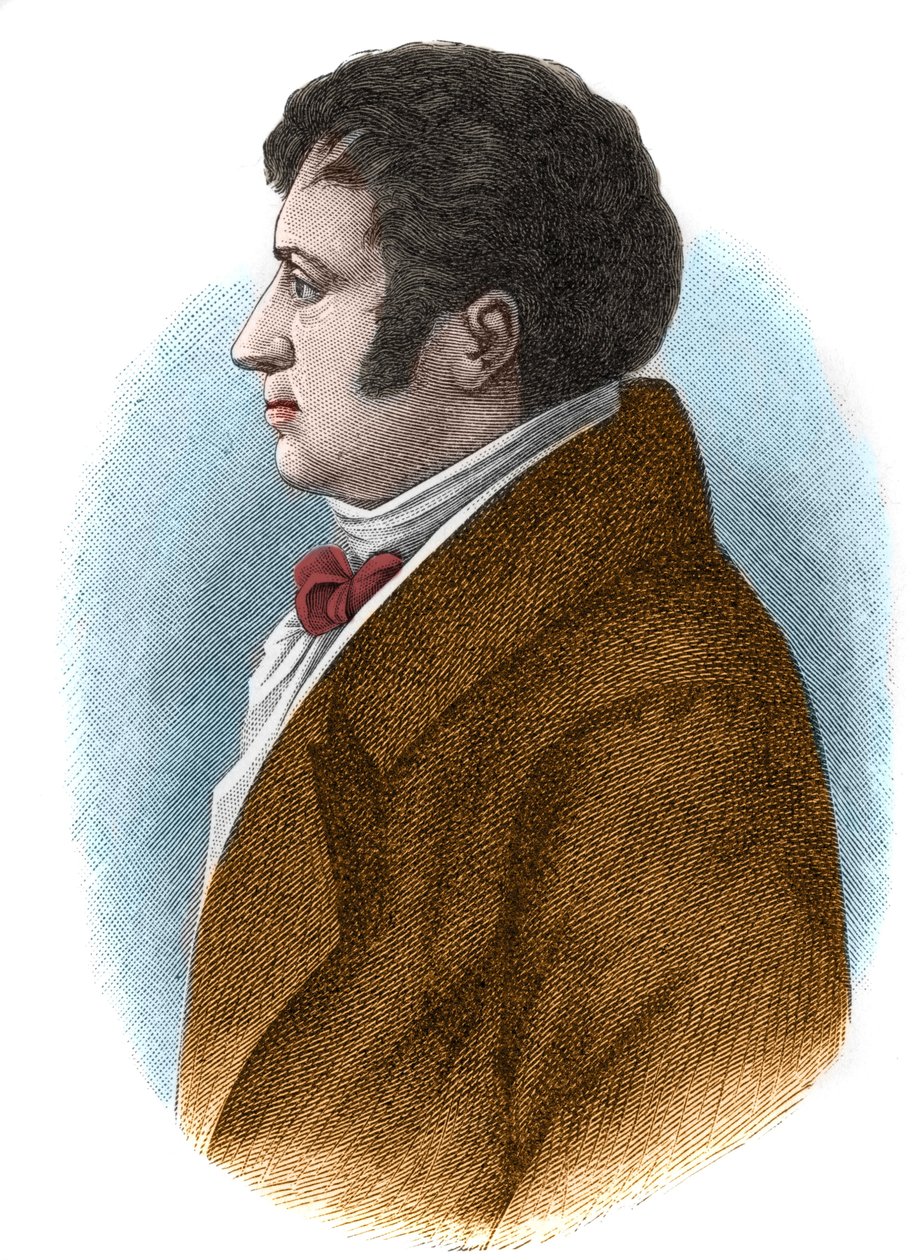 Portræt af August Whilhelm von Schlegel (1767-1845), tysk filosof, kritiker, orientalist og oversætter og teoretiker af den romantiske bevægelse. af Unknown artist