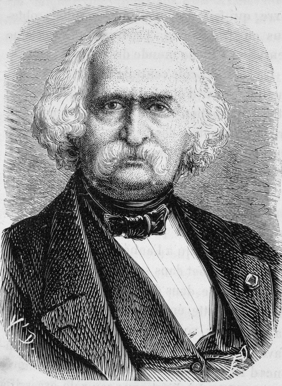 Portræt af Auguste Perdonnet, civilingeniør. Indgravering af slutningen af det 19. århundrede i "Histoire de France"" af H. Martin. af Unknown artist