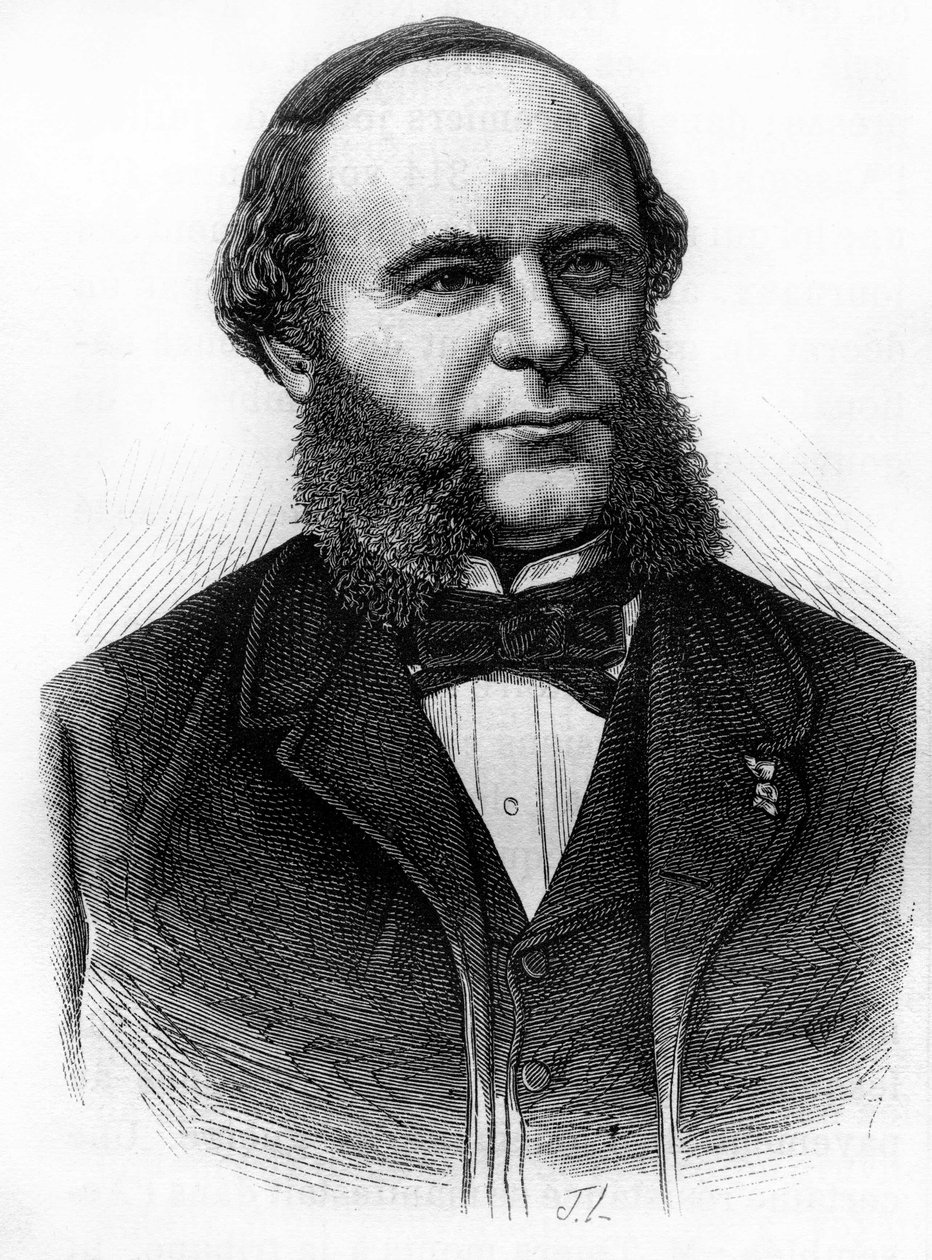 Portræt af Auguste Pouyer-Quertier (Pouyer Quertier) (1820 - 1891). Indgravering af slutningen af det 19. århundrede i "Histoire de France"" af H. Martin. af Unknown artist