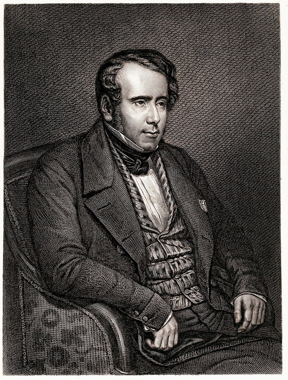 Portræt af Augustin Thierry, fransk historiker (gravering af Unknown artist