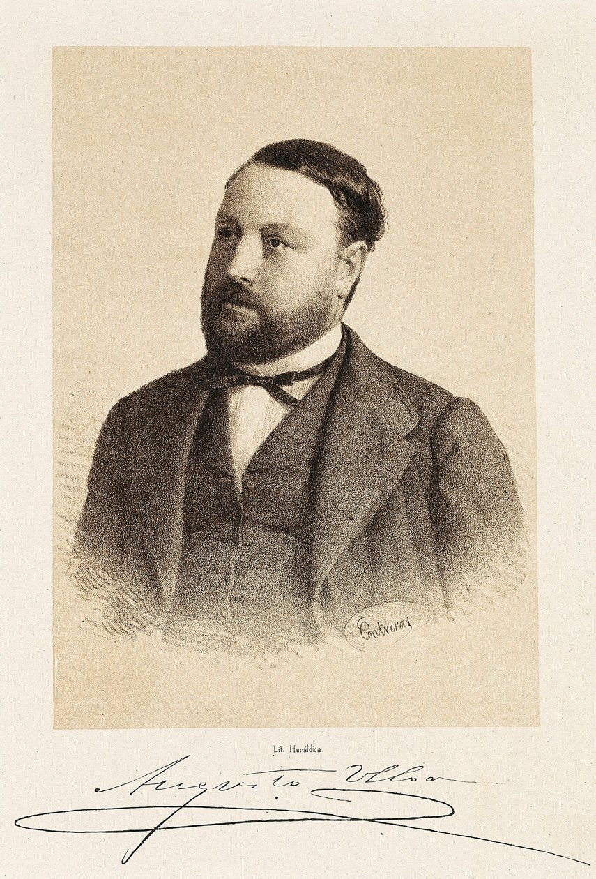 Portræt af Augusto ULLOA (1823-1879), spansk politiker. Gravering Madrid, Nationalbiblioteket. af Unknown artist