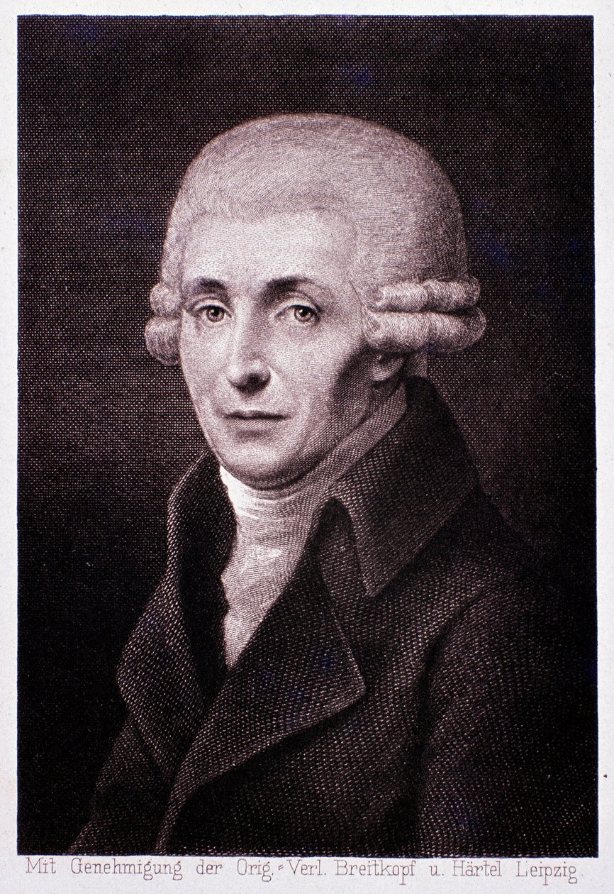 Portræt af den østrigske komponist Joseph Haydn (1732-1809) Indgravering. 19. århundrede. Milano, biblioteca del conservatorio af Unknown artist
