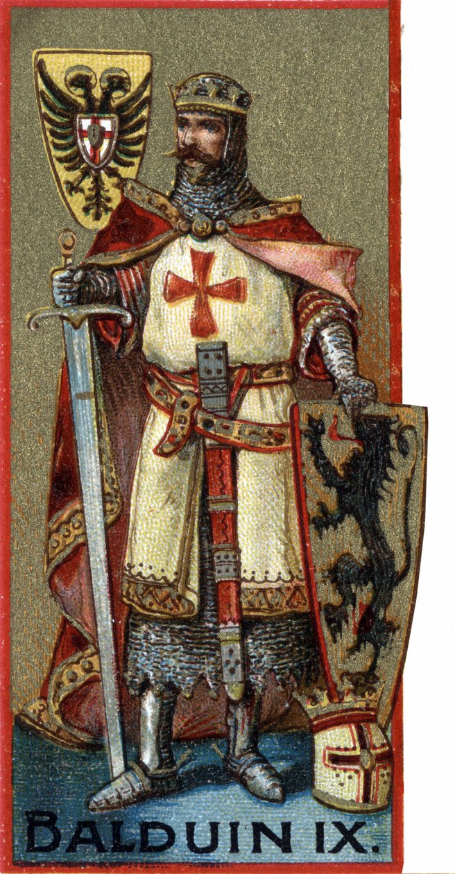 Portræt af Baldwin IX (Baudouin IX af Flandern) eller (Baudouin VI af Hainaut) kendt som Baudouin af Konstantinopel. af Unknown artist