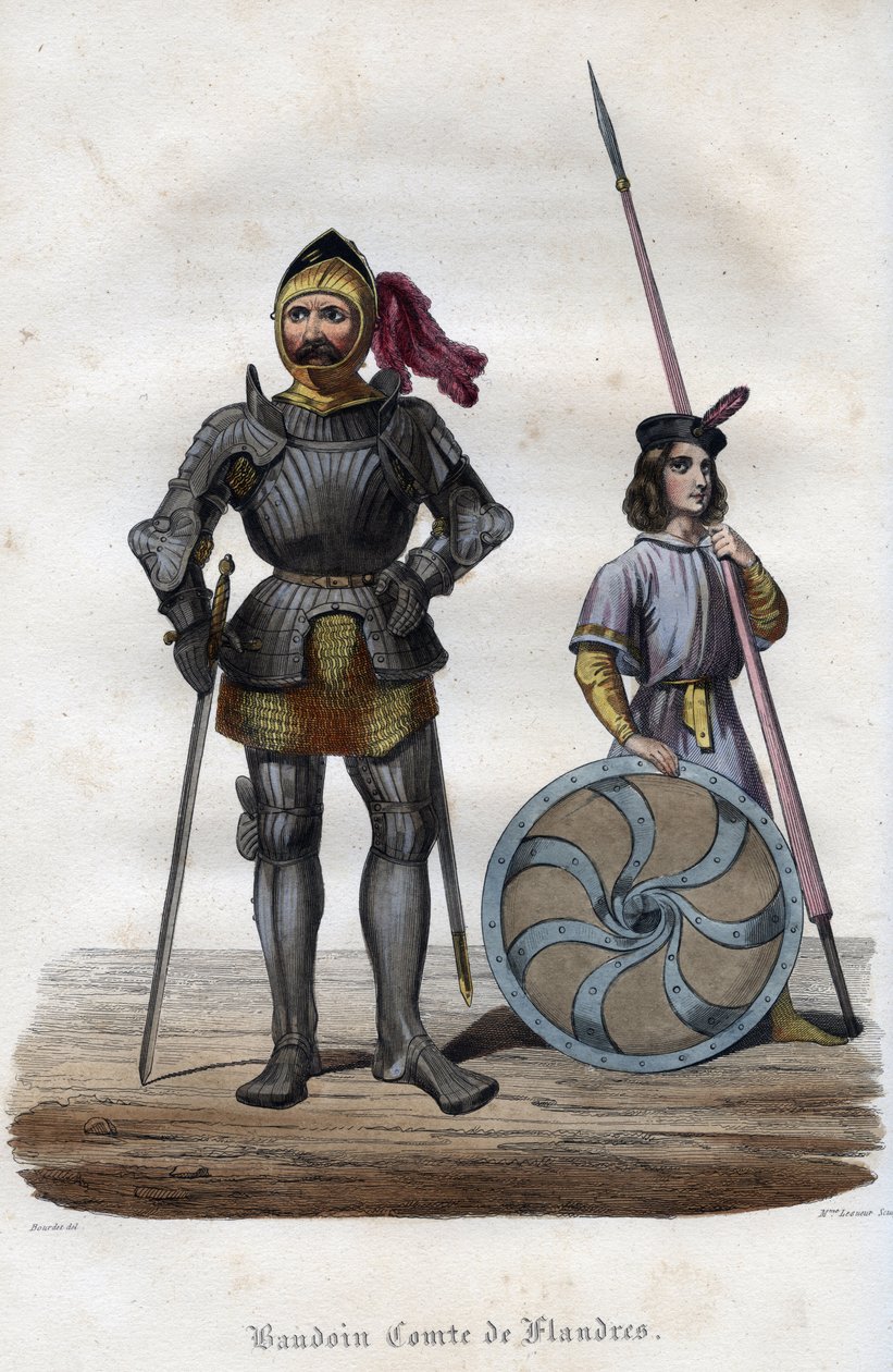 Portræt af Baldwin I, greve af Flandern (830