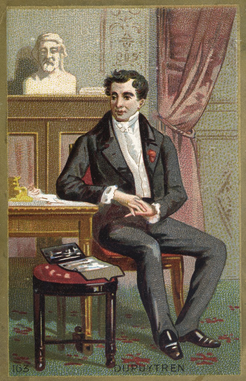 Portræt af baron Guillaume Dupuytren (1777-1835), fransk kirurg. Kromolitografi 1800-tallet. af Unknown artist