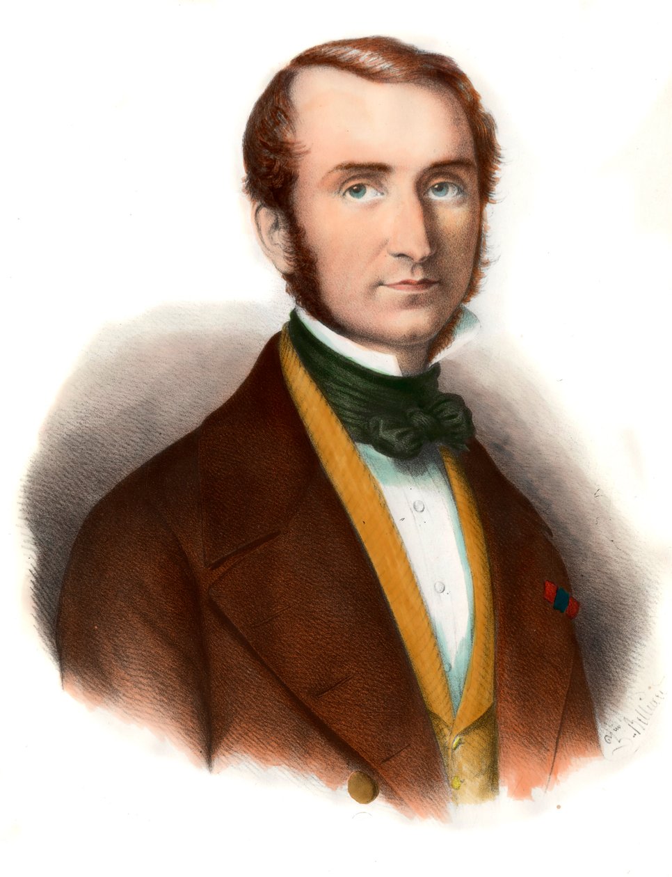 Portræt af Baron Justus Von Liebig (1803-1873) kemiker Gravering af det 19. århundrede Privat samling af Unknown artist