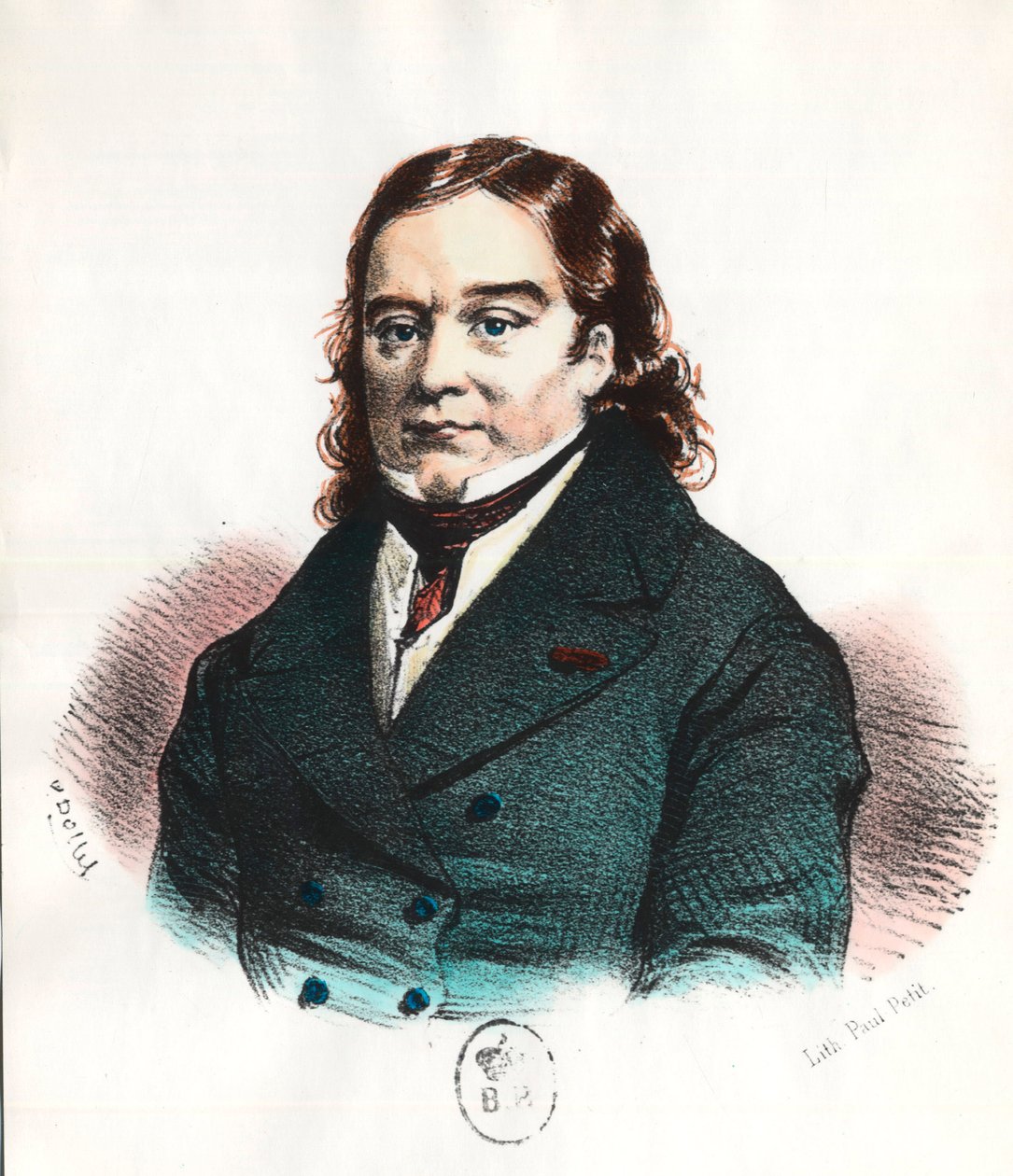 Portræt af Baron Larrey (1766 - 1842), fransk militærkirurg og opfinder af ambulancen. Indgravering af det 19. århundrede. Privat samling. af Unknown artist