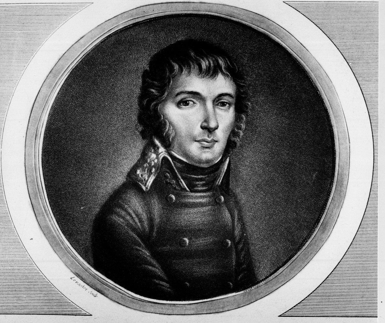 Portræt af Barthelemy Joubert (1769 - 1799), general for Armee of Italy. Indgravering i "" Komplet samling af historiske malerier fra den franske revolution, i tre bind.""" 1804. af Unknown artist
