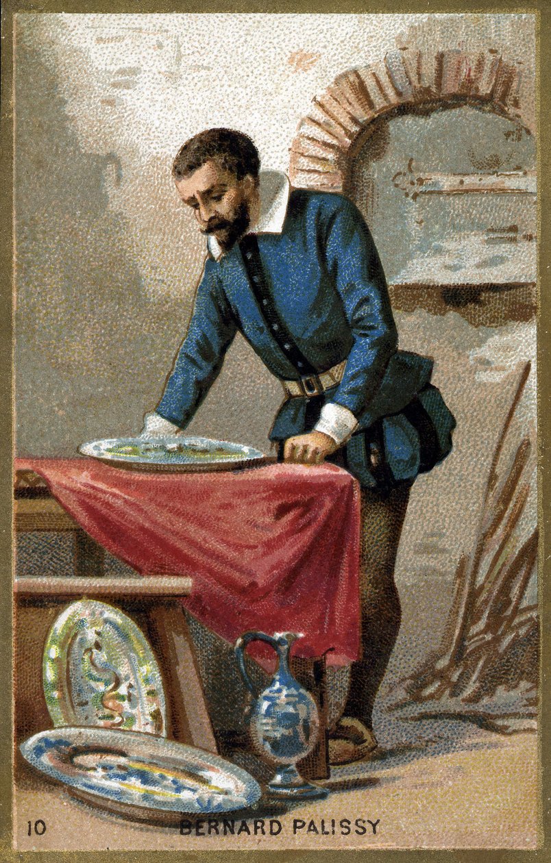 Portræt af Bernard Palissy (1510 - 1589). Kromolitografi i slutningen af det 19. århundrede. af Unknown artist