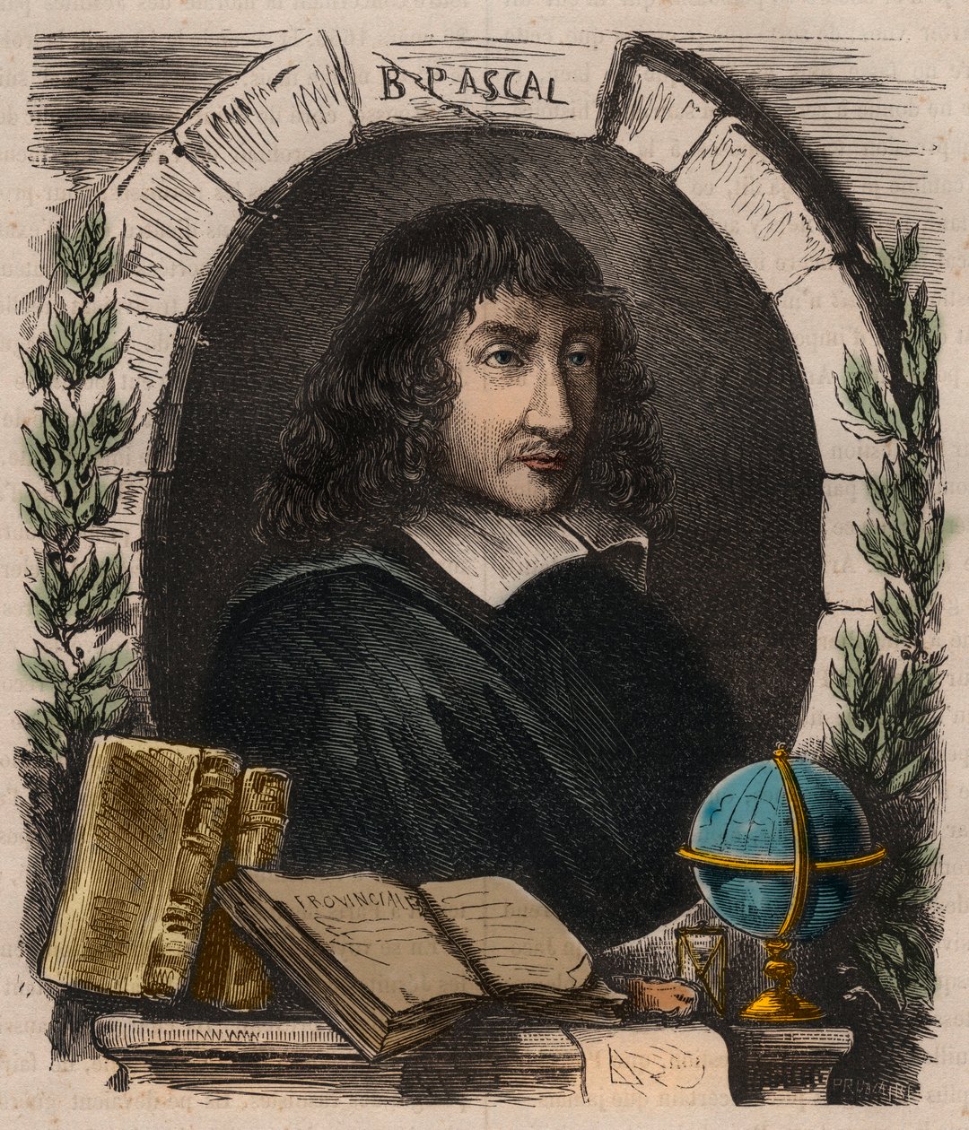 Portræt af Blaise Pascal (1623-1662), fransk fysiker, matematiker og skribentgravering fra 1879 - Portræt af Blaise Pascal (1623-1662), fransk matematiker og forfatter af Unknown artist