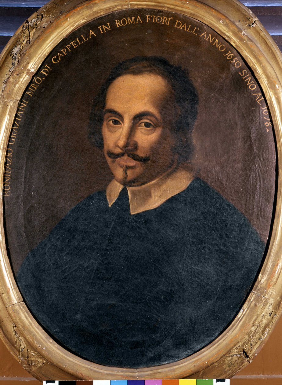 Portræt af Bonifazio Graziani (1604 / 1605-1664), italiensk komponist. af Unknown artist