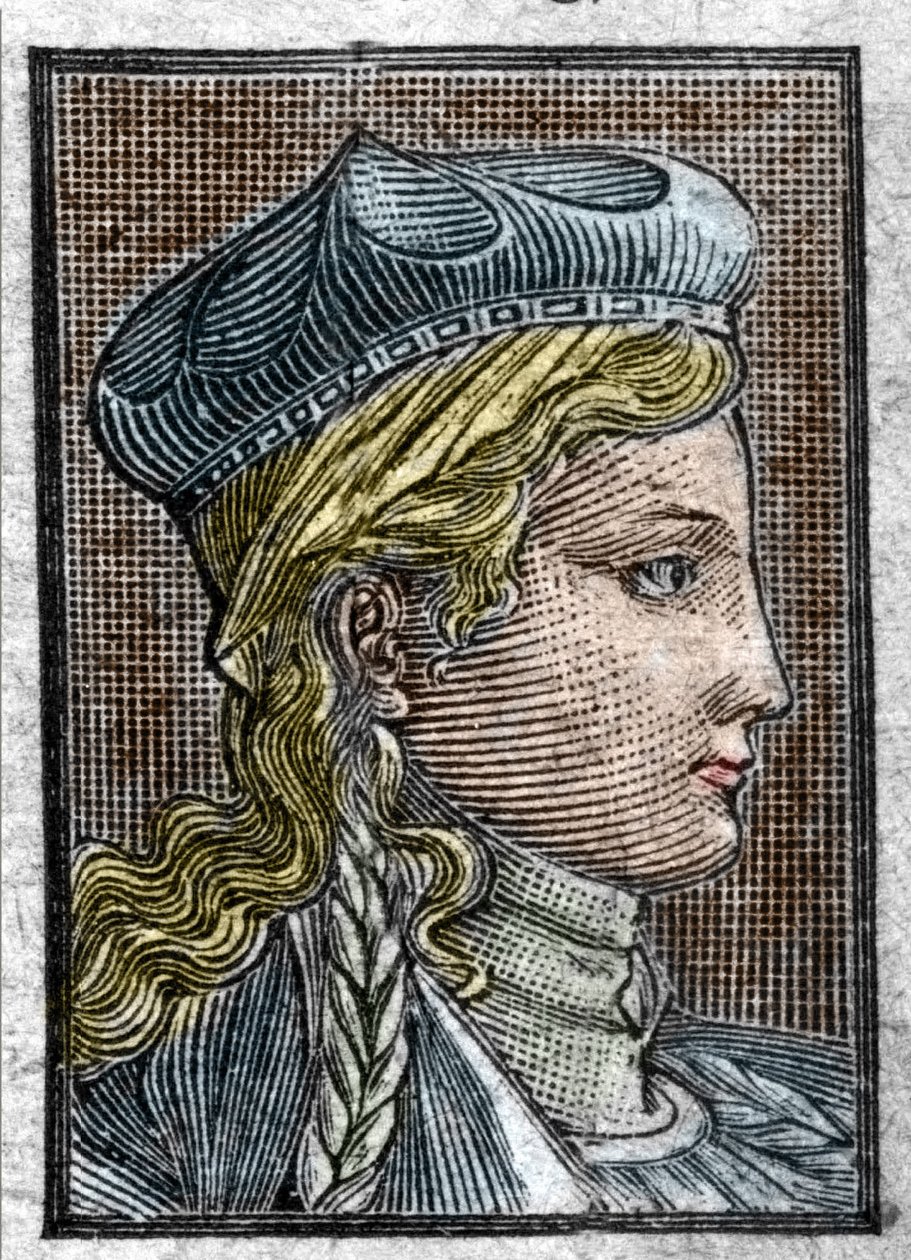 Portræt af Brunehaut eller Brunehilde (ca. 534 -613) Sigebert I