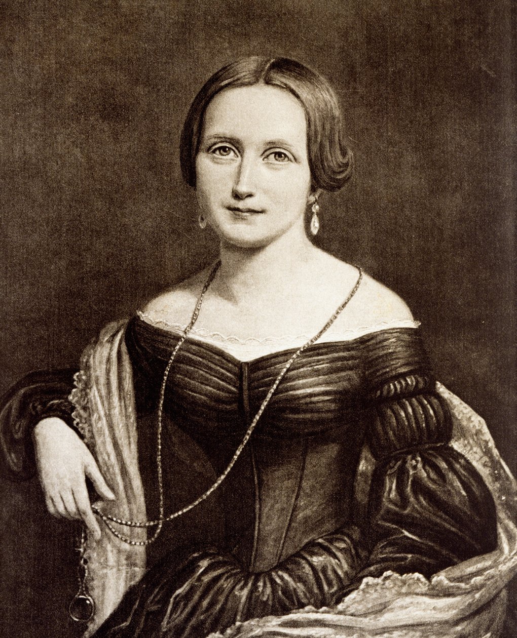 Portræt af Camilla Collet af Unknown artist