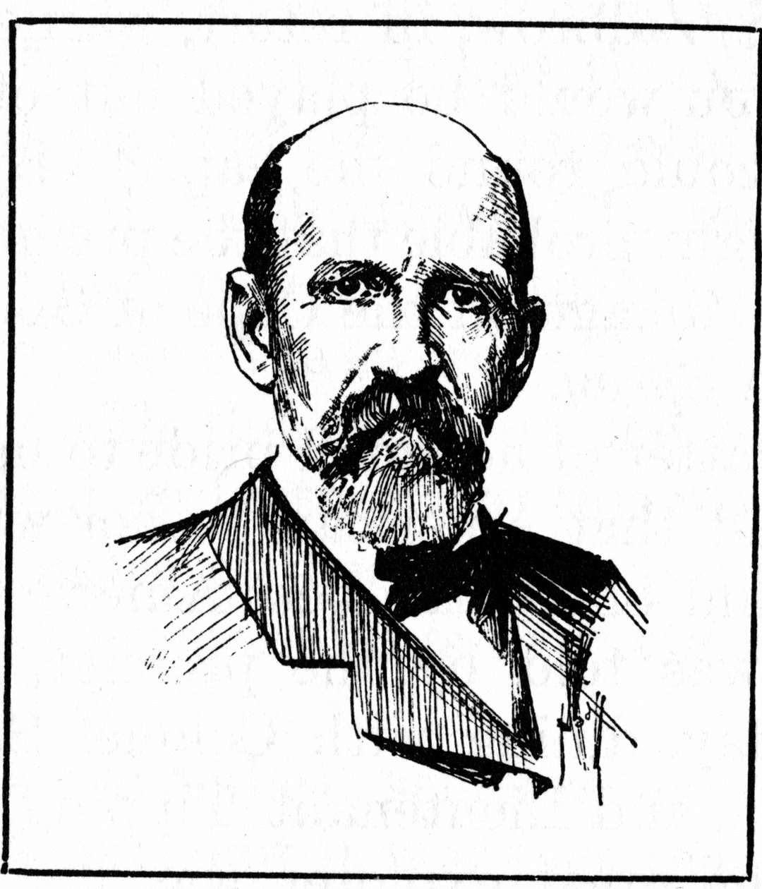 Portræt af kaptajn Joshua Slocum (1844-1909), som foretog den første verdensomrejse i 1895. Indgravering af det 19. århundrede af Unknown artist