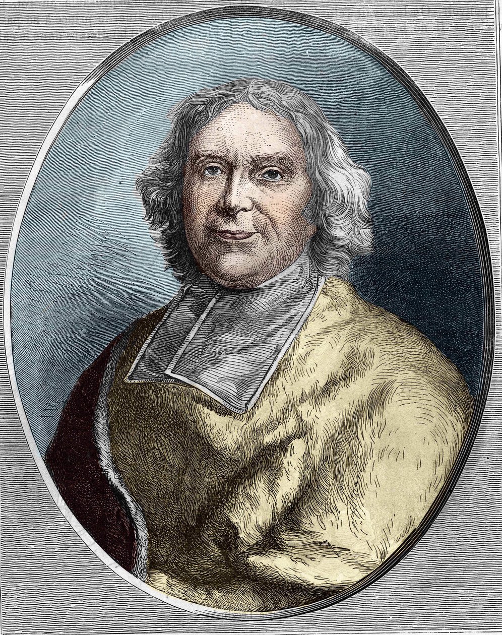 Portræt af kardinal Fleury (1653 - 1743).André Hercule de Fleury gravering fra 1866. af Unknown artist