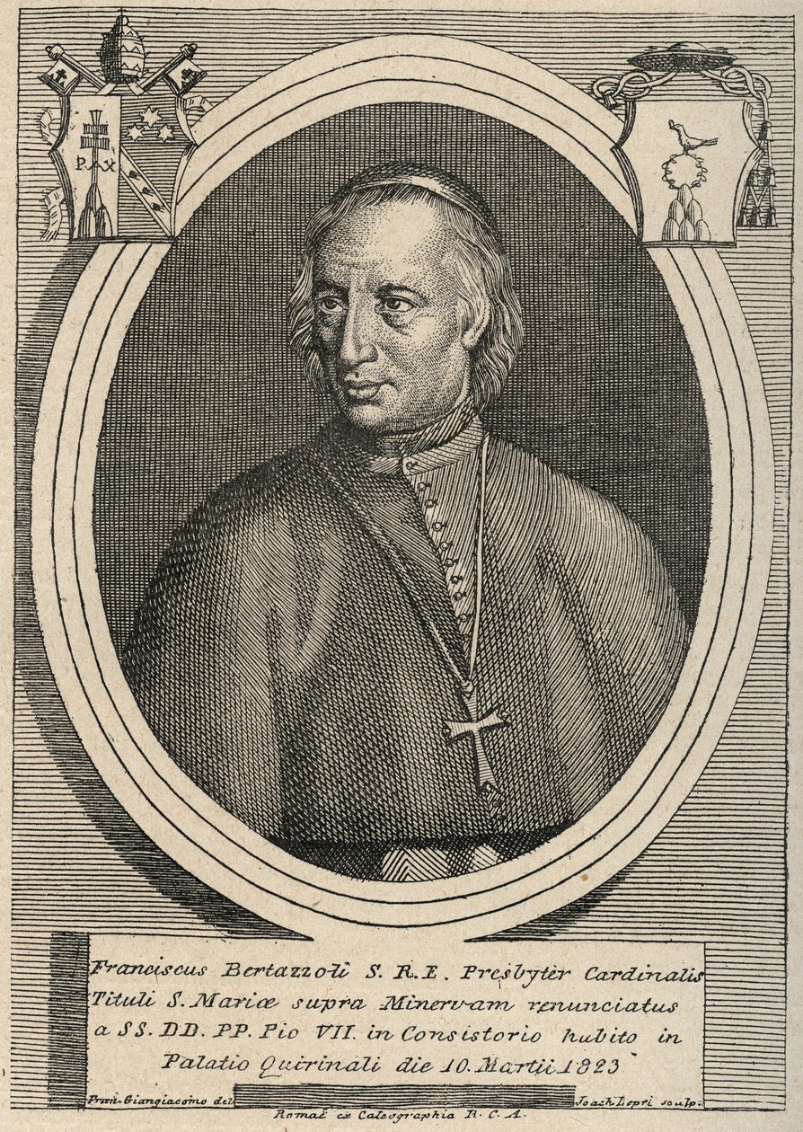 Portræt af kardinal Francesco (Francois Franciscus) Bertazzoli (1754-1830) af Unknown artist