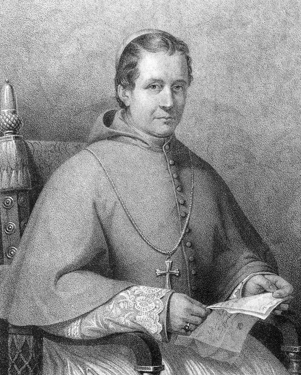 Portræt af kardinal Giovanni Maria Mastai Ferretti (1792-1878), pave Pius (Pius) IX fra 1846 til 1878 af Unknown artist