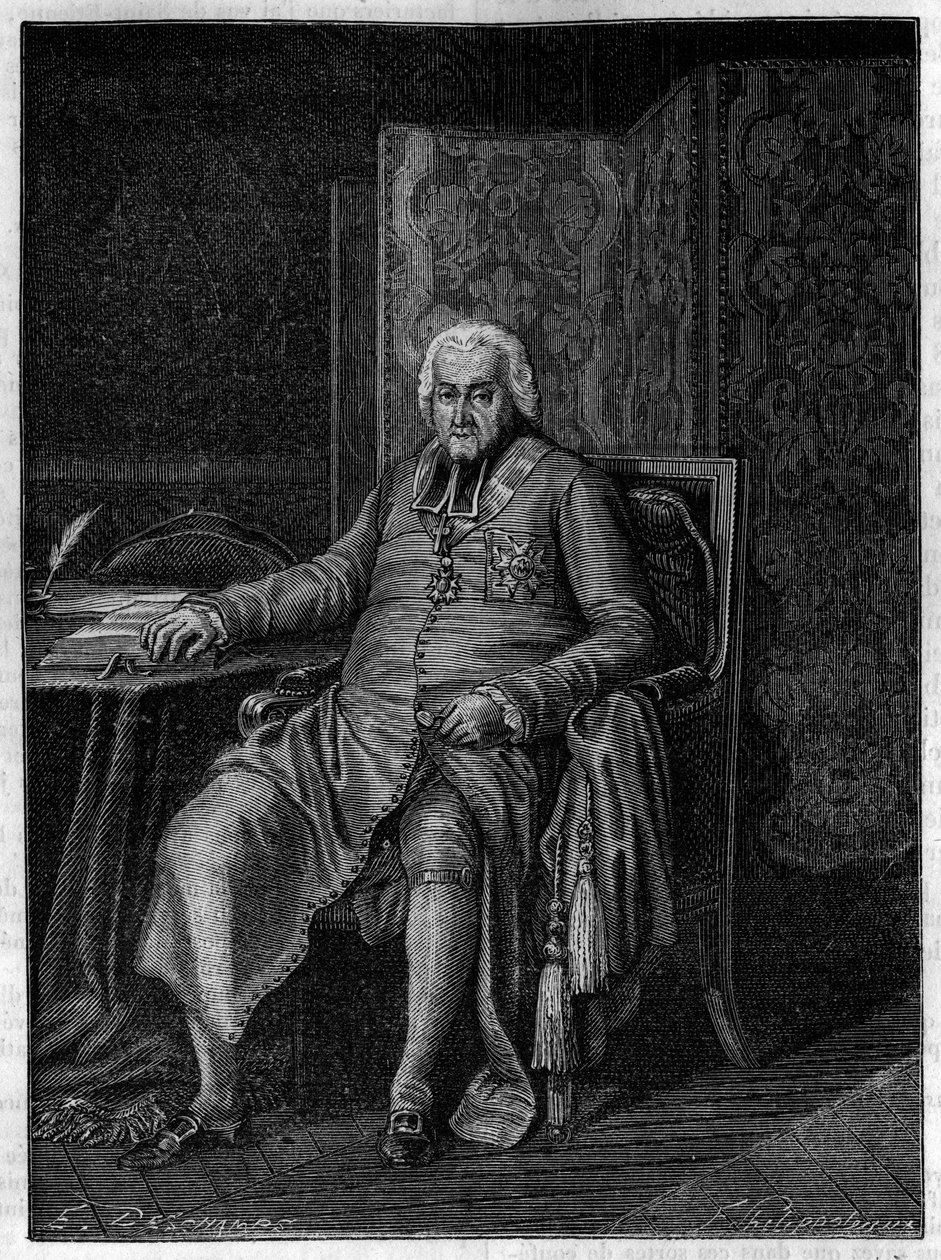 Portræt af kardinal Jean-Baptiste (Jean Baptiste) af Belloy Morangle (Belly-Morangle) (1709-1808) Indgravering af det 19. århundrede af Unknown artist