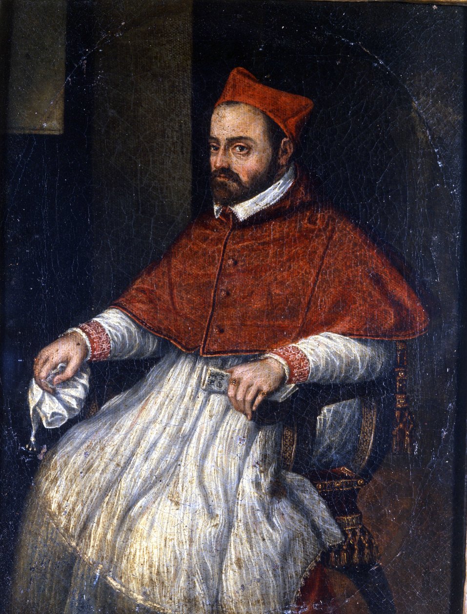 Portræt af kardinal Roberto Bellarmino (Robert Bellarmin i 1542 - 1621). Anonymt maleri. Museum i Rom. af Unknown artist