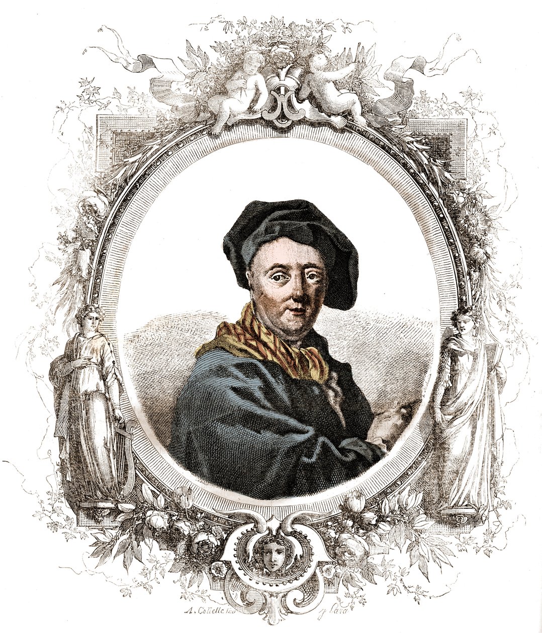 Portræt af Carle Van Loo (1705-1765) fransk maler. af Unknown artist