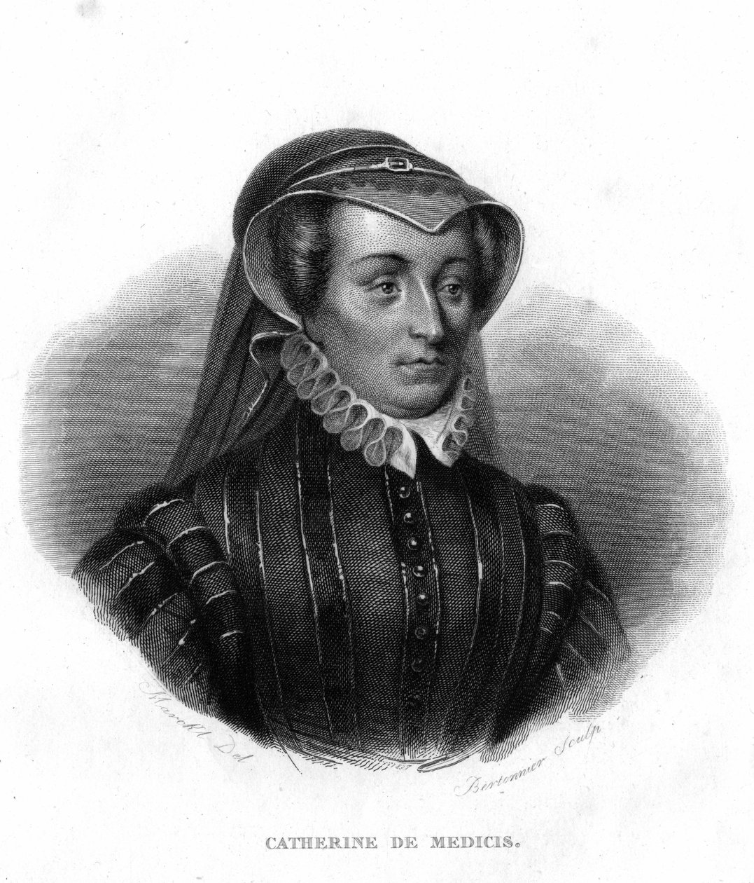 Portræt af Catherine de Medici (1519 - 1589). af Unknown artist