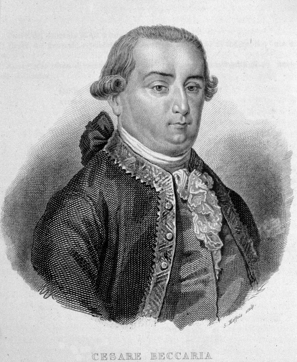 Portræt af Cesare Bonesana, Marquis de Beccaria (1738 - 1794), italiensk jurist. af Unknown artist