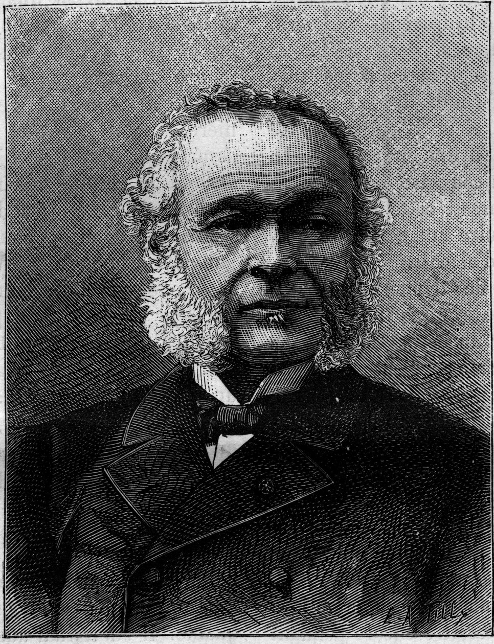 Portræt af Charles Adolphe Wurtz (1817-1884), fransk kemiker og lærer. Indgravering i "" Naturen. Gennemgang af videnskab og dens anvendelser til kunst og industri. 1884 af Unknown artist