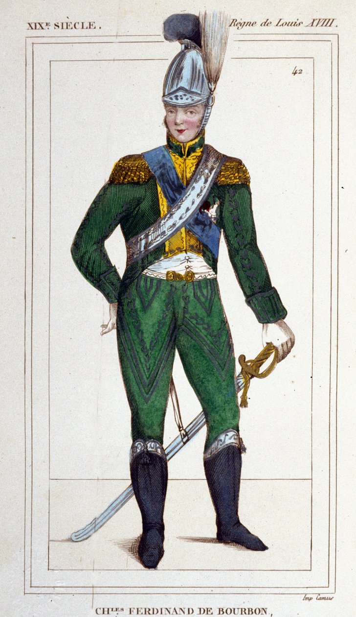 Portræt af Charles Ferdinand de Bourbon (hertug af Berry) 1778 -1820. af Unknown artist