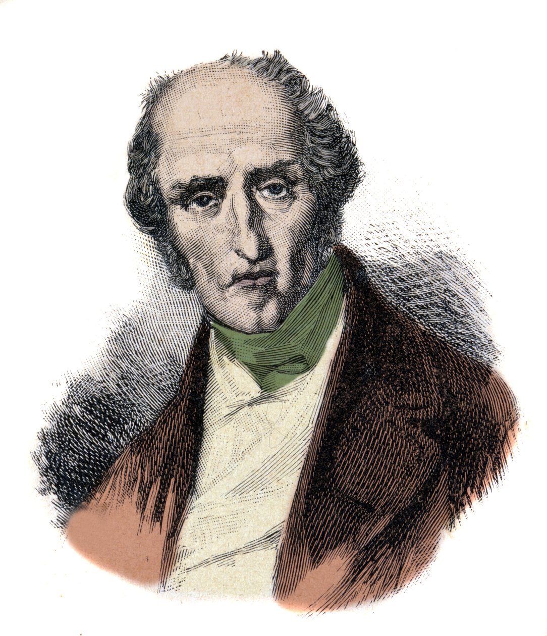 Portræt af Charles Fourier (1772 - 1837), fransk socialistisk teoretiker. Indgravering af det 19. århundrede. af Unknown artist