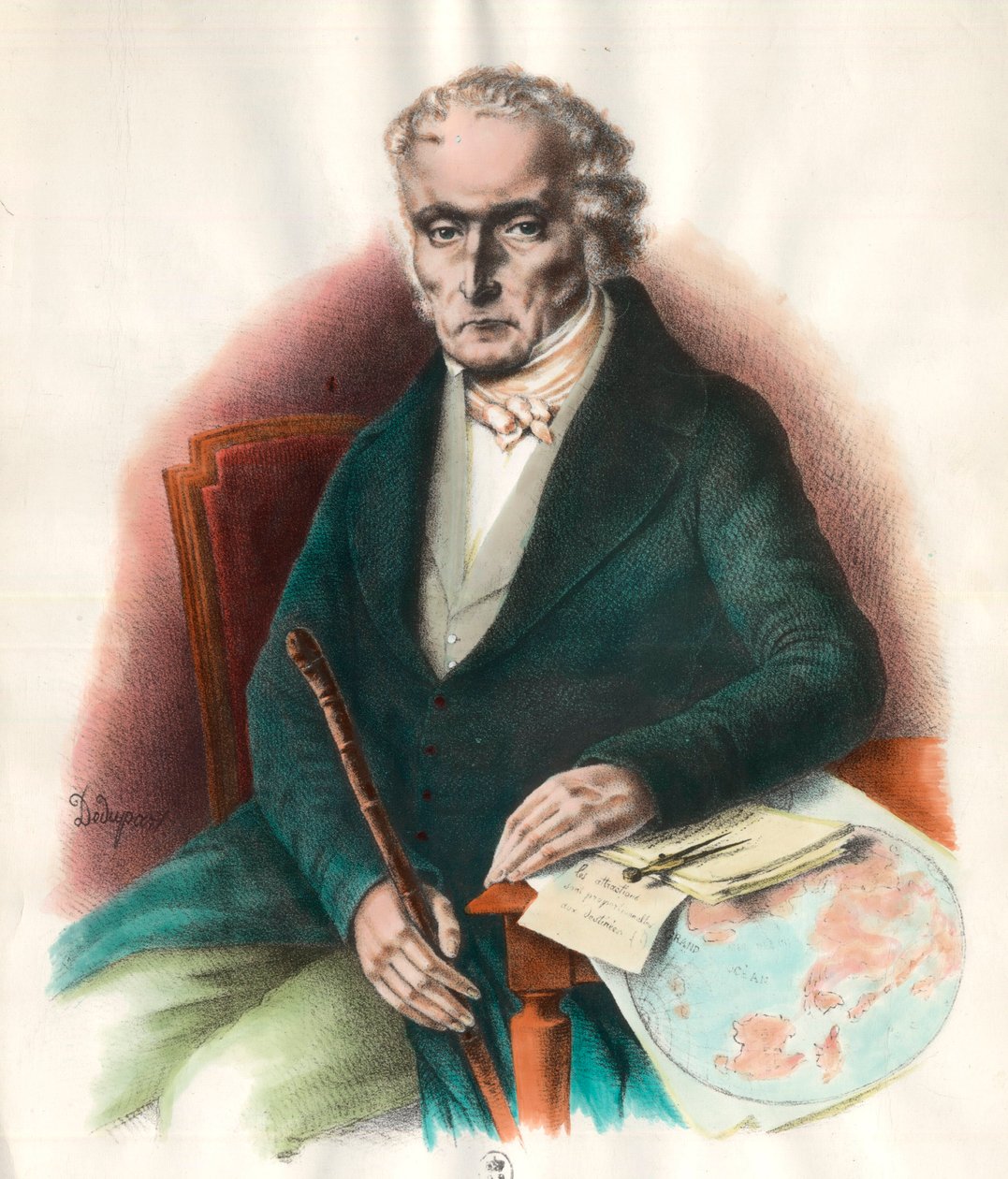 Portræt af Charles Fourier (1772 - 1837), fransk socialistisk teoretiker. Indgravering af det 19. århundrede. Privat samling. af Unknown artist