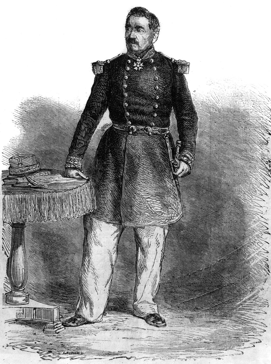 Portræt af Charles Guillaume Marie Appollinaire Antoine Fætter Montauban, Comte of Palikao (1796-1878) - engelsk general og statsmand - gravering af Unknown artist