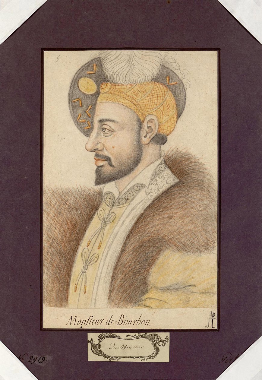 Portræt af Charles III, hertug af Bourbon (1490-1527), konstabel af Bourbon, anonym. Sort kridt og sangvinsk på papir, størrelse: 30,6x19,2 af Unknown artist