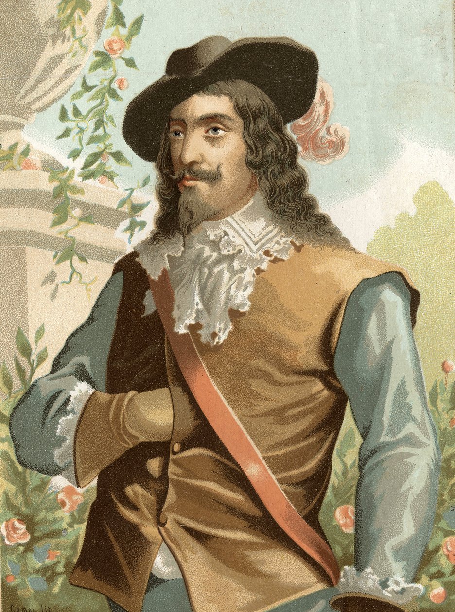 Portræt af Charles I Stuart (1600-1649), konge af England, Skotland, Irland efter "" berømte mænd og kvinder. Barcelona 1877. af Unknown artist