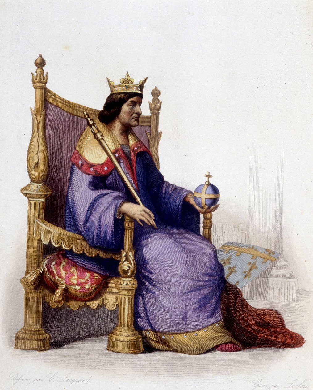 Portræt af Charles I af Anjou (1227-1285) - i "" Le Plutarque francais"", red. Mennechet af Unknown artist