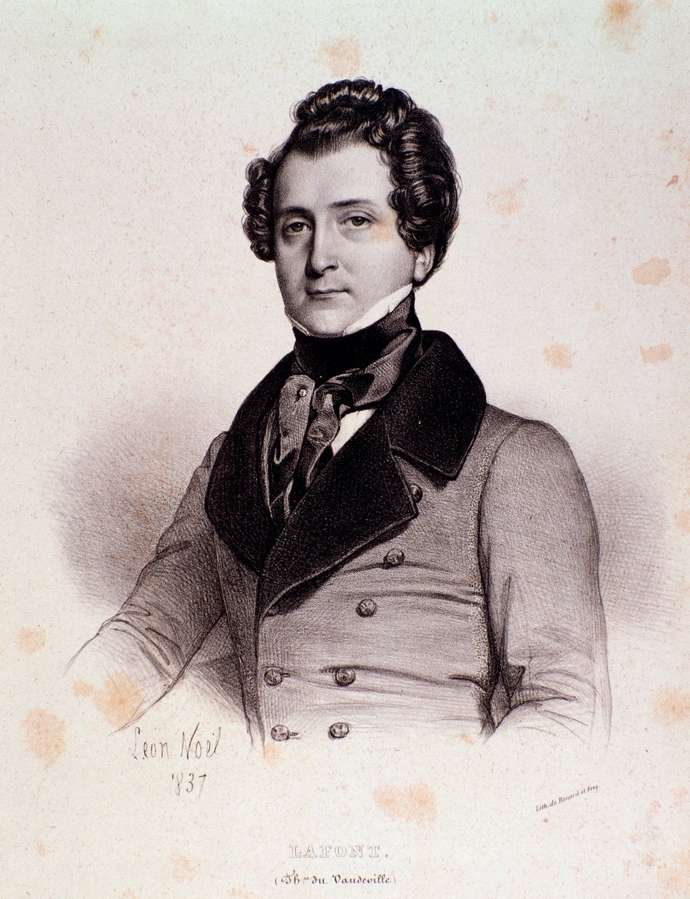 Portræt af Charles Philippe Lafont (gravering) af Unknown artist