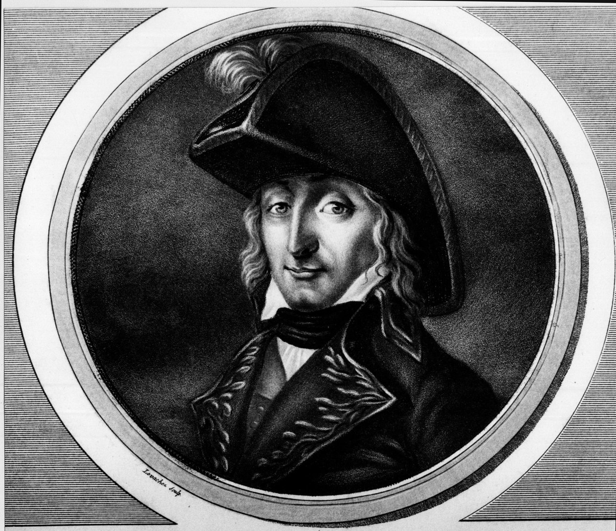 Portræt af Charles Pierre Francois Augereau, fransk general (1757-1816). Indgravering i "" Komplet samling af historiske malerier fra den franske revolution, i tre bind.""" 1804. af Unknown artist
